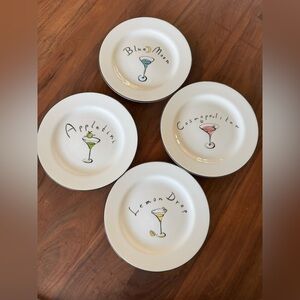 Pottery Barn Martini Plates set of four